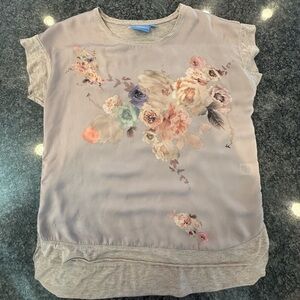 Simply Vera Vera Wang Beige Short Sleeve Top